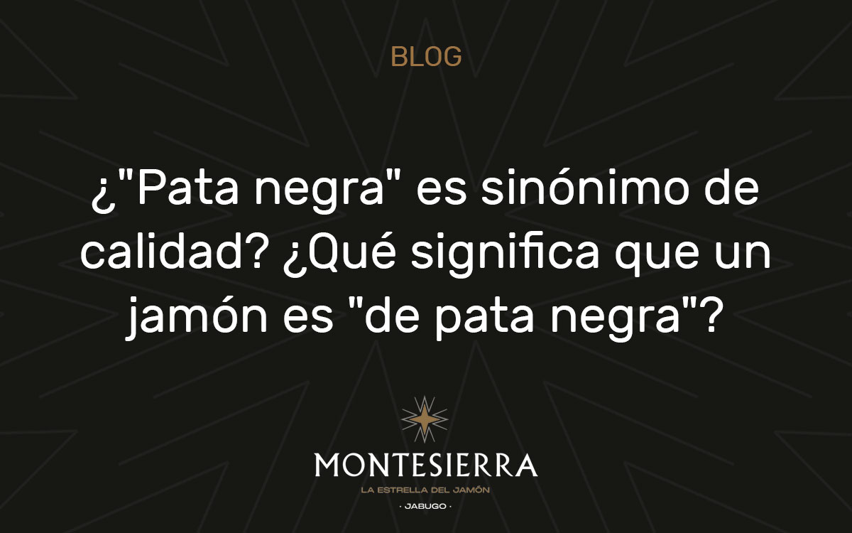 ¿"Pata negra" es sinónimo de calidad? ¿Qué significa que un jamón es" de pata negra"?